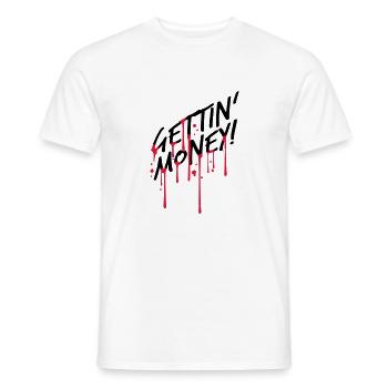 goutte de sang graffiti symbole dollar gettin argent z - T-shirt homme - blanc - Devant - AI Model Male 178 dark (178cm)