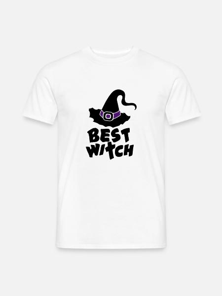 Best Witch, Witchcraft, Halloween, Magic, Hat - Men's T-Shirt - white
