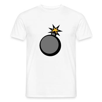 bombe clipart vers - T-shirt homme - blanc - Devant - AI Model Male 178 dark (178cm)