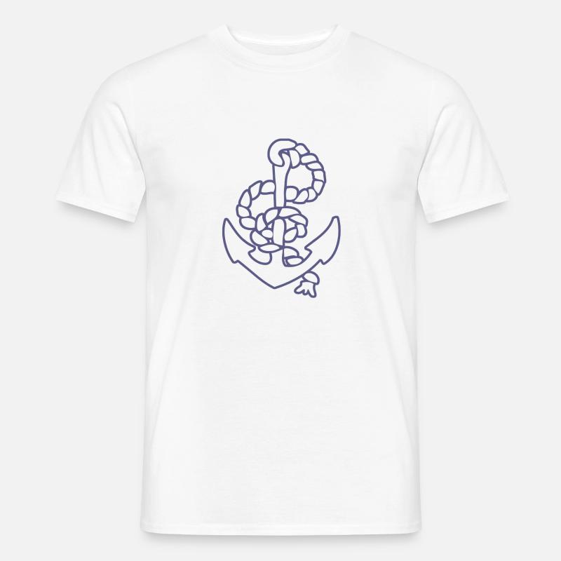 Anker Meer Seefahrer Küste - Männer T-Shirt - Weiß