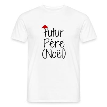 Futur père noël cadeau futur papa - T-shirt homme - blanc - Devant - AI Model Male 178 dark (178cm)