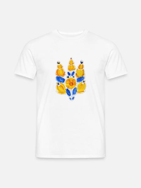 Ukrainischer Dreizack. Petrykivka Gemälde - Männer T-Shirt - Weiß