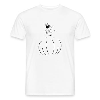 Astronaut Rides Pumpkin Halloween Space Vector - Men's T-Shirt - white - Front - AI Model Male 178 dark (178cm)