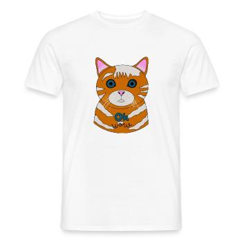 Chat étonné Ok Wow - T-shirt homme - blanc - Devant - AI Model Male 178 dark (178cm)