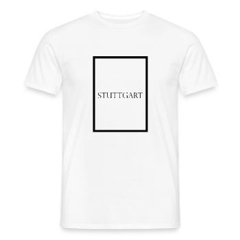Stuttgart, schlichter Statement Schriftzug - Männer T-Shirt - Weiß - Vorne - AI Model Male 178 dark (178cm)