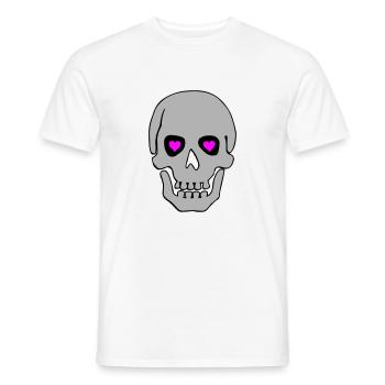skull in love 02 - Men's T-Shirt - white - Front - AI Model Male 178 dark (178cm)