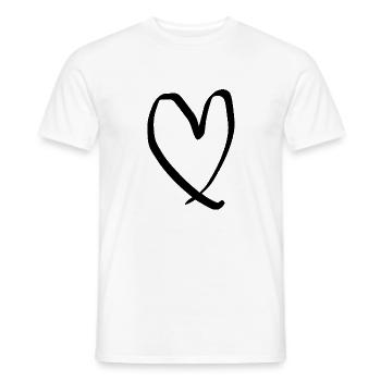 Drawn Heart Valentine's Day Gift - Men's T-Shirt - white - Front - AI Model Male 178 dark (178cm)