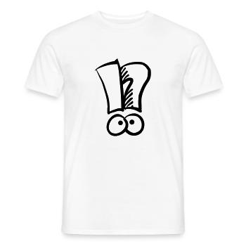 Exclamation mark question mark - Men's T-Shirt - white - Front - AI Model Male 178 dark (178cm)