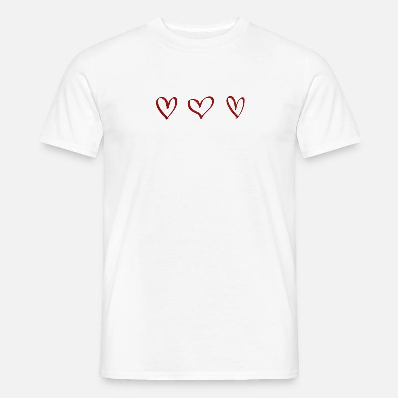 Herzen Geschenk Idee rot - Männer T-Shirt - Weiß