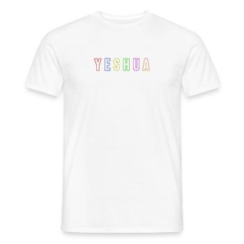 YESHUA - Jésus-Christ coloré - T-shirt homme - blanc - Devant - AI Model Male 178 dark (178cm)