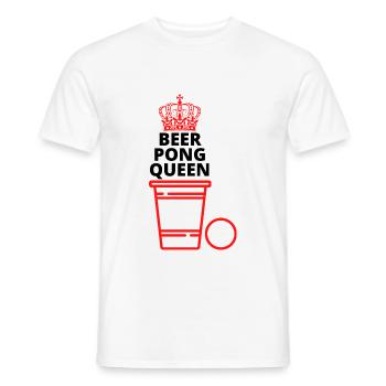 Beer Pong Queen - Men's T-Shirt - white - Front - AI Model Male 178 dark (178cm)