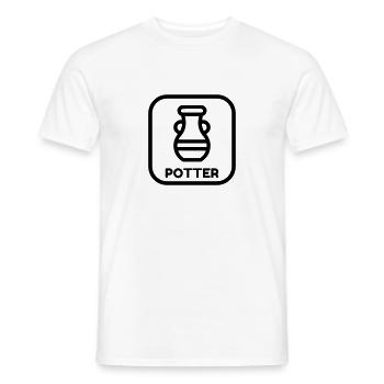 poterie / potier / vase / sculpteur - T-shirt homme - blanc - Devant - AI Model Male 178 dark (178cm)