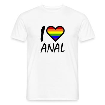 I love anal - T-shirt homme - blanc - Devant - AI Model Male 178 dark (178cm)
