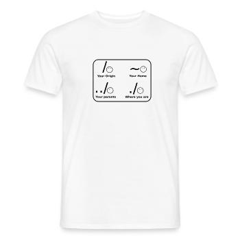 (slash_spreadshirt) - Männer T-Shirt - Weiß - Vorne - AI Model Male 178 dark (178cm)