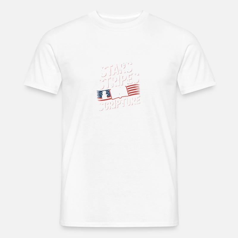 Stars, Stripes & Scripture - Lightblessed - - Männer T-Shirt - Weiß