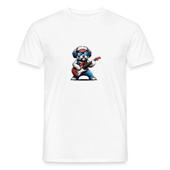 Guitare électrique Cool Bolonka Rocks Your Life - T-shirt homme - blanc - Devant - AI Model Male 178 dark (178cm)
