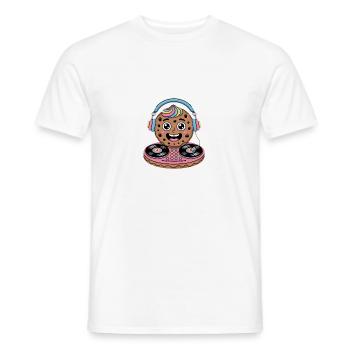 Cookie DJ de Noël avec casque - T-shirt homme - blanc - Devant - AI Model Male 178 dark (178cm)
