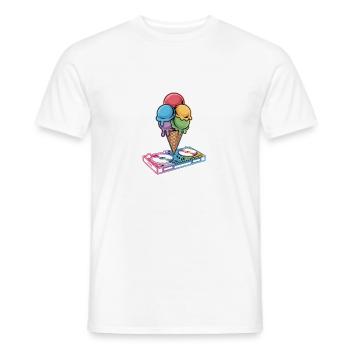 Dj Cream Turntable Artwork - T-shirt homme - blanc - Devant - AI Model Male 178 dark (178cm)