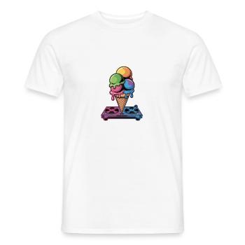 DJ Eiscreme Beats Musik Spaß - Männer T-Shirt - Weiß - Vorne - AI Model Male 178 dark (178cm)