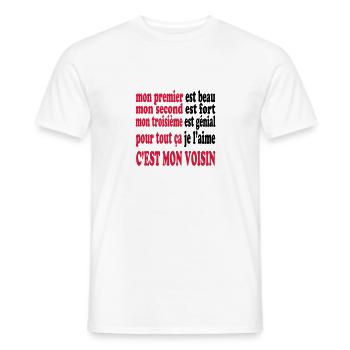 Mon voisin est beau - Men's T-Shirt - white - Front - AI Model Male 178 dark (178cm)