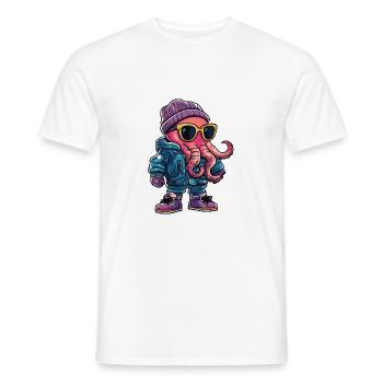 Oktopus Winter Comic - Männer T-Shirt - Weiß - Vorne - AI Model Male 178 dark (178cm)