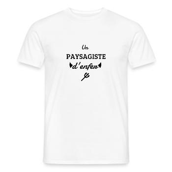 Paysagiste / Jardin / Travail / Métier / Job - T-shirt homme - blanc - Devant - AI Model Male 178 dark (178cm)