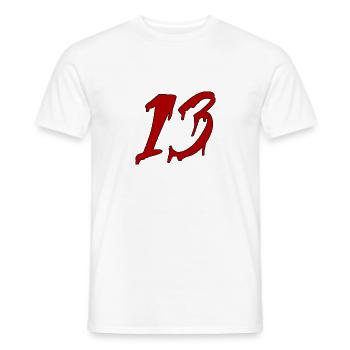 13 - Men's T-Shirt - white - Front - AI Model Male 178 dark (178cm)
