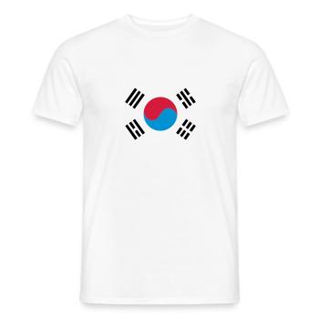 South Korea - Men's T-Shirt - white - Front - AI Model Male 178 dark (178cm)