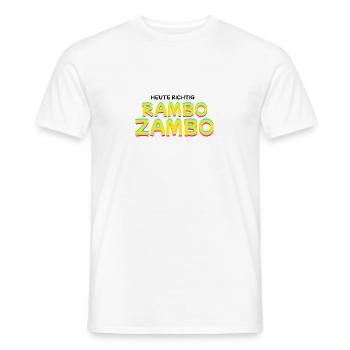 Right today: RAMBO ZAMBO - Men's T-Shirt - white - Front - AI Model Male 178 dark (178cm)