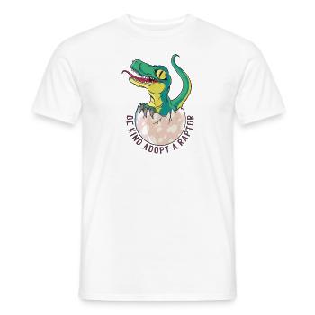 Dinosaur Dino Dinosaur egg Raptor Velociraptor - Men's T-Shirt - white - Front - AI Model Male 178 dark (178cm)
