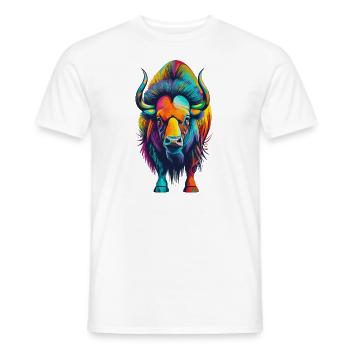 Bison - Men's T-Shirt - white - Front - AI Model Male 178 dark (178cm)