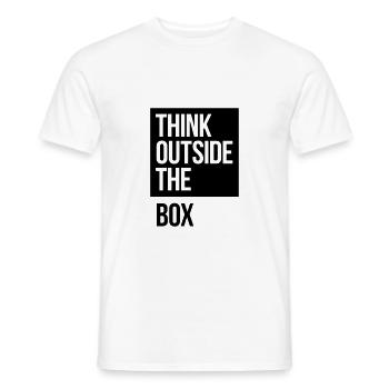Think Outside The Box - Men's T-Shirt - white - Front - AI Model Male 178 dark (178cm)