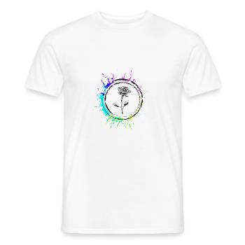 Symbole de la rose - T-shirt homme - blanc - Devant - AI Model Male 178 dark (178cm)