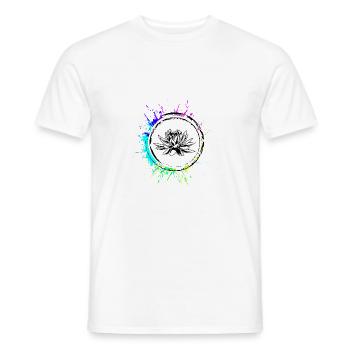 Icône d’icône de nénuphar - T-shirt homme - blanc - Devant - AI Model Male 178 dark (178cm)