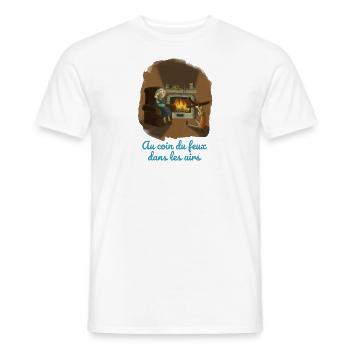Au coin du feux - T-shirt homme - blanc - Devant - AI Model Male 178 dark (178cm)