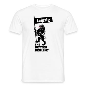 Leipzig THE BETTER BERLIN! - Männer T-Shirt - Weiß - Vorne - AI Model Male 178 dark (178cm)