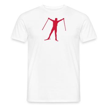 ski combine nordique gagnant winner - T-shirt homme - blanc - Devant - AI Model Male 178 dark (178cm)