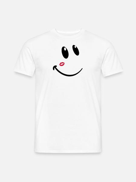 smiley kiss - Männer T-Shirt - Weiß