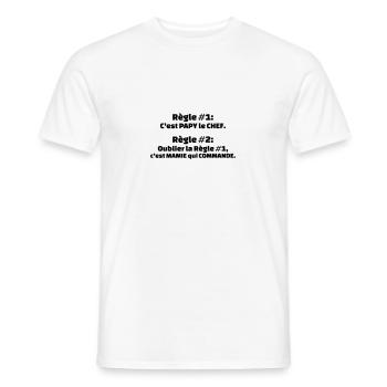 Regel 1 Es ist Opa der Chef Regel 2 Vergiss Regel 1 - Männer T-Shirt - Weiß - Vorne - AI Model Male 178 dark (178cm)