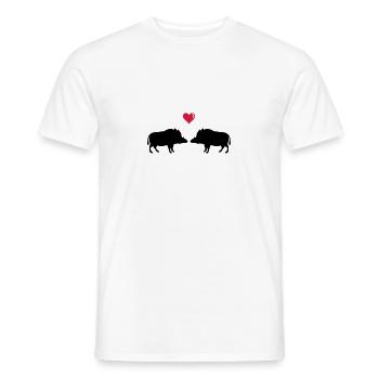 sanglier amoureux - T-shirt homme - blanc - Devant - AI Model Male 178 dark (178cm)