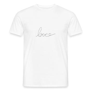 romantisches geschwungenes Herz für Valetninstag - Männer T-Shirt - Weiß - Vorne - AI Model Male 178 dark (178cm)