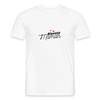 Bientôt maman - T-shirt homme - blanc - Devant - AI Model Male 178 dark (178cm)