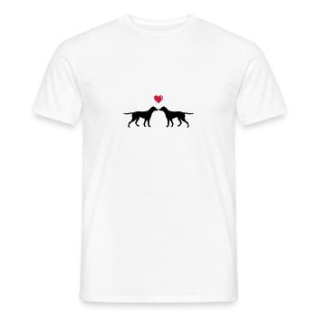 hunde verliebt - Männer T-Shirt - Weiß - Vorne - AI Model Male 178 dark (178cm)
