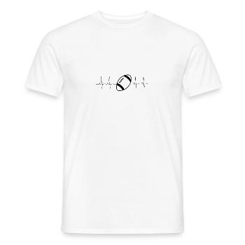 Football Heartbeat - Men's T-Shirt - white - Front - AI Model Male 178 dark (178cm)