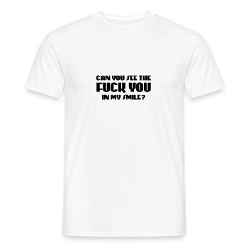 Can you see the Fuck YOU in my smile - T-shirt homme - blanc - Devant - AI Model Male 178 dark (178cm)