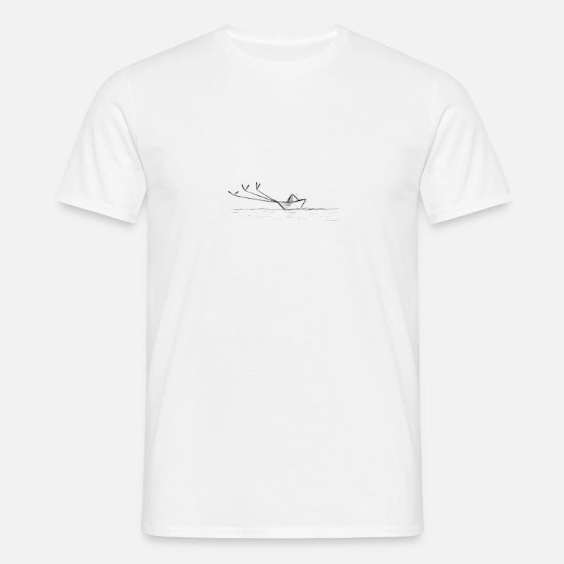 Schiff - Männer T-Shirt - Weiß