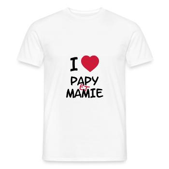 I Love Papy et Mamie - Men's T-Shirt - white - Front - AI Model Male 178 dark (178cm)
