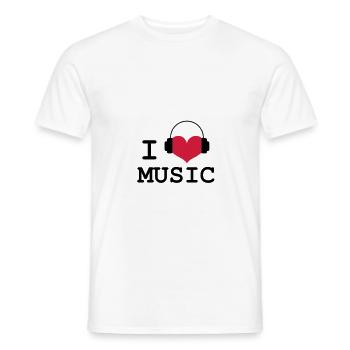 Ich liebe Musik! - Männer T-Shirt - Weiß - Vorne - AI Model Male 178 dark (178cm)