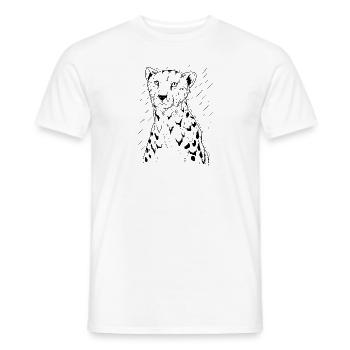 | guépard | prédateur | en cours d’exécution Afrique - T-shirt homme - blanc - Devant - AI Model Male 178 dark (178cm)