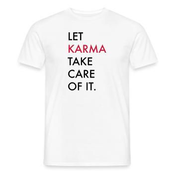 karma - T-shirt homme - blanc - Devant - AI Model Male 178 dark (178cm)